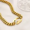 Lyxdesigner 18K Guldpläterad halsband för kvinnor märke C-bokstäver diamant tjocka kedja halsband smycken tillbehör hög kvalitet aldrig blekna 13stil aymb