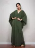 التغطية الصلبة Vneck Batwing Sleeve بالإضافة إلى حجم الفستان Maxi فضفاضة للنساء شاطئ الصيف ارتداء بدلة السباحة الطويلة الطويلة.