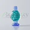 Beracky New Built-in Flower Glass Bubble Carb Cap 26mm OD Stripe Carb Caps for Beveled Edge Quartz Banger Nails Water Bongs Dab Rigs