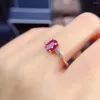 Cluster Rings Fine Jewelry 925 Серебряное серебро вставка с натуральным Gemstone Women's Classic's Classic Simple Ruby Регулируемая поддержка кольца