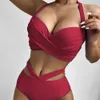 Dames zwemkleding digitaal printen sexy zwempakken bikini set strandkleding vrouw kleren hoge taille split badpak vrouwen zwempak zwemkleding tankini h230515