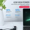 Multi portable usb charger mini 5 Port USB C PD laptop charger 60W 65W multi usb Wall Charger for Mobile Phone