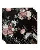 Serviette de table 4 pièces fleur noir Art serviettes carrées 50x50cm fête mariage décoration tissu cuisine dîner service