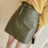 Jupes femme mode Style coréen en cuir Mini jupe taille haute bureau Laday court XS-3XL