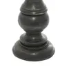 Portacandele a colonna in stile tornito in legno di mango nero con 3 candele e finitura anticata, set da 3