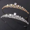 Mode mariée diadème coiffes ruban strass cheveux couronne pour mariage bijoux femmes fête d'anniversaire chapeaux