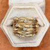 Кольца полосы гиперболы широкое кольцо для женщин Золотое цвет роскошные титульные дизайнерские коктейльные кольца модные женские ювелирные изделия
