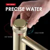 Bathroom Sink Faucets Basin Chrome Brass Faucet Key Push-button Style Brush Gold And Cold Water Tap