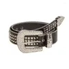 Cinture M2EA Delicata cintura in vita con brillanti strass per donna Uomo Cinghie locomotive di lusso Jeans Abito formale