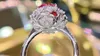 Anillos de racimo HN Anillo de rubillita Joyería fina 18K Oro Natural Rubi Turmalina 7.85ct Piedras preciosas Diamantes Mujer para mujer