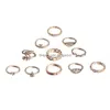 Bandringe 2022 Vintage Mode Ring Set für Frauen Mädchen Gold Metall Punk Geometrische Hohlblätter Finger Party Schmuck Anillos Dhgarden Dhdbt