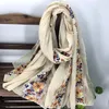 Foulards 2023 hiver femmes écharpe coton broderie châle fleur conception Hijab Wrap dame musulman