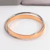 Luxury Fashion Brand Double Ring bracelets bangle small double ring Titanium steel 18k rose gold women love couple bracelet