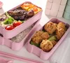 Bento Boxes Трехслойная пшеничная ланч-коробка 900 мл микроволновой ланч-коробки пшеница соломенная столовая обход