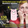 130DB ABS Bear Alarm Keychains Personal LED Flashlight Self Defense Keyrings Safety Security Alert Device Key Chain for Women Men Kids Elderly