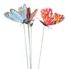 Fleurs décoratives 5 pièces piquets de jardin Simulation papillons pot de fleurs insérer décor ornements de jardin