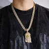 Benutzerdefinierte Hiphop Bling Kreuz Halskette 925 Sterling Silber vergoldet Vvs Moissanit Jesus Anhänger