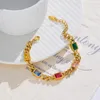 Link Bracelets Charm Multi Color Crystal Chain For Women Fashion 316l Stainless Steel Men Jewelry Christmas Gift Items
