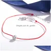 Bracelets de charme Bracelet Plum Flower Casal Woman Line Red Thread String Cord