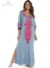 Robes décontractées Indie Folk Lace Up Col en V Manches chauve-souris Robe de plage d'été Tunique Femme Beachwear Kaftan Maxi Robe Robe Sarong Q775 230515