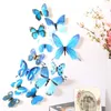 3D Hollow PVC Butterfly Fridge Magnets Wall Stickers For Wedding Home Decoration Living Room Decor Art Butterflies Decals 12Pcs/Set