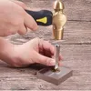 収納バッグ1lb真鍮メタルスタンピングハンマーハンマーダブルフェイスマレットヘッドIron Anvil for DIY Crafts Arts Jewelry Make