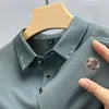 Men's Polos Summer premium ice silk breathable short sleeve t-shirt men's casual loose deer head embroidered polo shirt trend men's wear 230515