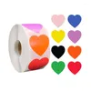 Emballage cadeau 500 pièces coloré rond en forme de coeur étiquette autocollants scellage adhésif pour cartes de Code couleur papeterie