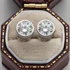 Orecchini a bottone Trendy Real 0.5-1 Carat D Color Moissanite per le donne Regalo di gioielli da sposa in argento sterling 925 con diamanti