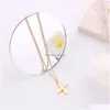 Pendant Necklaces Initials Letter Name Necklace For Women Men Gold Color Square Alphabet Charm Box Link Chain Couple Jewelry Drop De Dhh4B