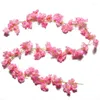 Dekorativa blommor Bröllopslindningsdekoration Silk Fake Flower Simulation Cherry Blossom Vine Tak