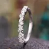 Anneaux de bande exquis cubique mince anneaux nuptiale mariage cérémonie fête doigt Simple élégant femmes bague bijoux