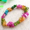 Strand JoursNeige Bracelets en pierre de tourmaline naturelle Bracelet en gravier Multi couleur vive pour femme fille cadeau