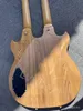 Eelectryczna gitara podwójne szyje naturalny kolor wykończony popiół drewniany body klon szyi 3pcs rise z podstrunnicy kwiat winorośl inkrusta