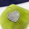 2023 Handmade Heart Pendant Sparkling Luxury Jewelry 925 Sterling Silver Pave White Sapphire Cz Diamond Gemstones Party Women Clavicle Necklace for Lover