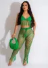 Pantalon deux pièces femme Sexy tricoté Crochet gland Baddie ensemble femmes été pansement haut court voir à travers les tenues de plage ensembles de couverture