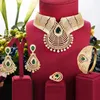 Collier boucles d'oreilles ensemble GODKI luxe goutte d'eau femmes afrique mariage Naija mariée zircon cubique tour de cou dubaï 4 pièces bijoux dépendance