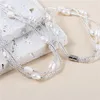 Серьги ожерелья набор yeyulin Real Pearl for Women Multi-Shareer Bracelet Bracelet Wedding Part