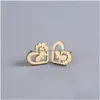 Stud Enkel fjäril smidig mini Small Animal Heart Earring för kvinnor Brosk Helix Tragus Piercing Tiny Drop Delivery Jewely Ear Dhjwm