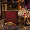 Confezione regalo Vintage Treasure Jewelry Box Orecchini Pirate Classical Organizer Pu Coin