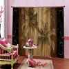 Cortina de cortina de coco marrom cortinas 3D simples e frescas