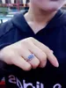 Klusterringar fina smycken PT900 REAL PLATINUM GOLD Natural Star Blue Sapphire 1.4ct Gemstones Diamonds Female Wedding