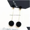 Bengelen kroonluchter mode rood zwart pluche bal persoonlijkheid oorbellen voor vrouwen sieraden cadeau ronde lange tassel eenvoudige drop earring s dh6y5