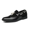 British Tassel Loafers Mens Läder Black Mens Shoes Business Casual Slip-On Dress Driving Leather Shoes