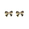 귀여운 진주 크리스탈 보우 노트 스터드 이어링 여성 선물 파티 패션 보석을위한 Bow Knot Earrings