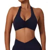 Yoga Outfit Women Halter Sports Bra High Strength Shockproof Underwear Quick Dry Running Push-up Corset Padded Activewear