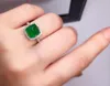 Bagues en grappe E622 bijoux en or massif 18 carats zambie origine Nature vert émeraude 4.5ct pierres précieuses diamants femme pour femme bague Fine