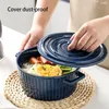 Tigelas dois macarrão de orelha tigela linha de cerâmica padrão resistente ao calor Microondas Air Fryer Baking Contêiner Large Tableware Home