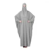 Ethnic Clothing Women Prayer Muslim Abaya Jilbab Long Dress Arab Hijab Khimar Islamic Ramadan Overhead Full Cover Worship Service Middle