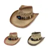 100% chapeau de Cowboy en paille naturelle femmes hommes tissage à la main chapeaux de Cowboy pour dame gland été Western Sombrero Hombre chapeaux de sauveteur